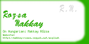 rozsa makkay business card